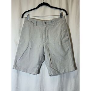 Chaps Shorts Men 30 Hampton Khaki Cotton Flat Front Linen Look‎ DD20